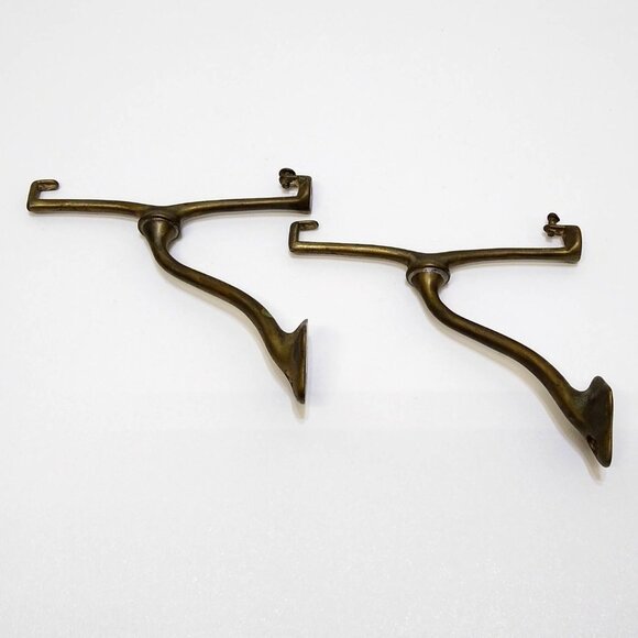 Art Brass Co. San-O-La Brass Bathroom Shelf Support Antique Wall Mount Brackets - Picture 1 of 11